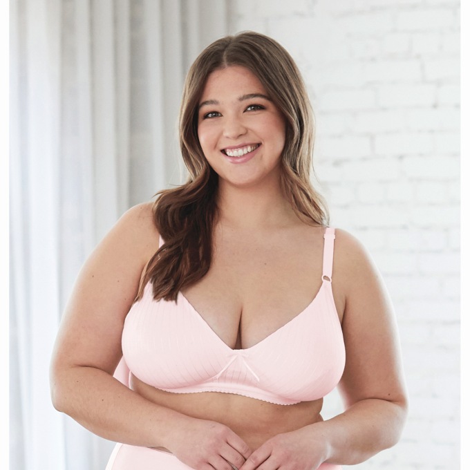 Bestform® Striped Wireless Cotton Bra, , large