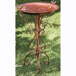 Bronze Scroll Bird Bath, , large