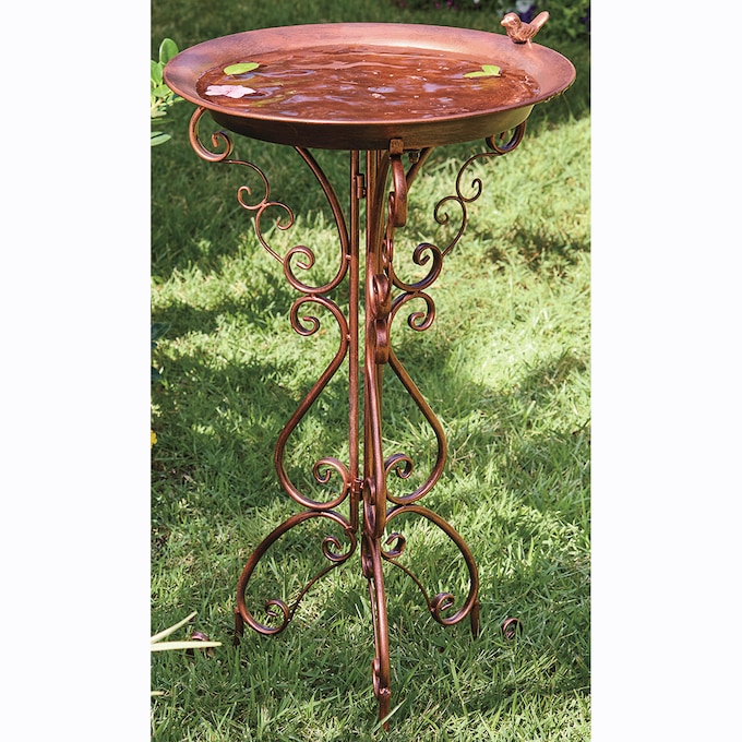 Bronze Scroll Bird Bath, , large