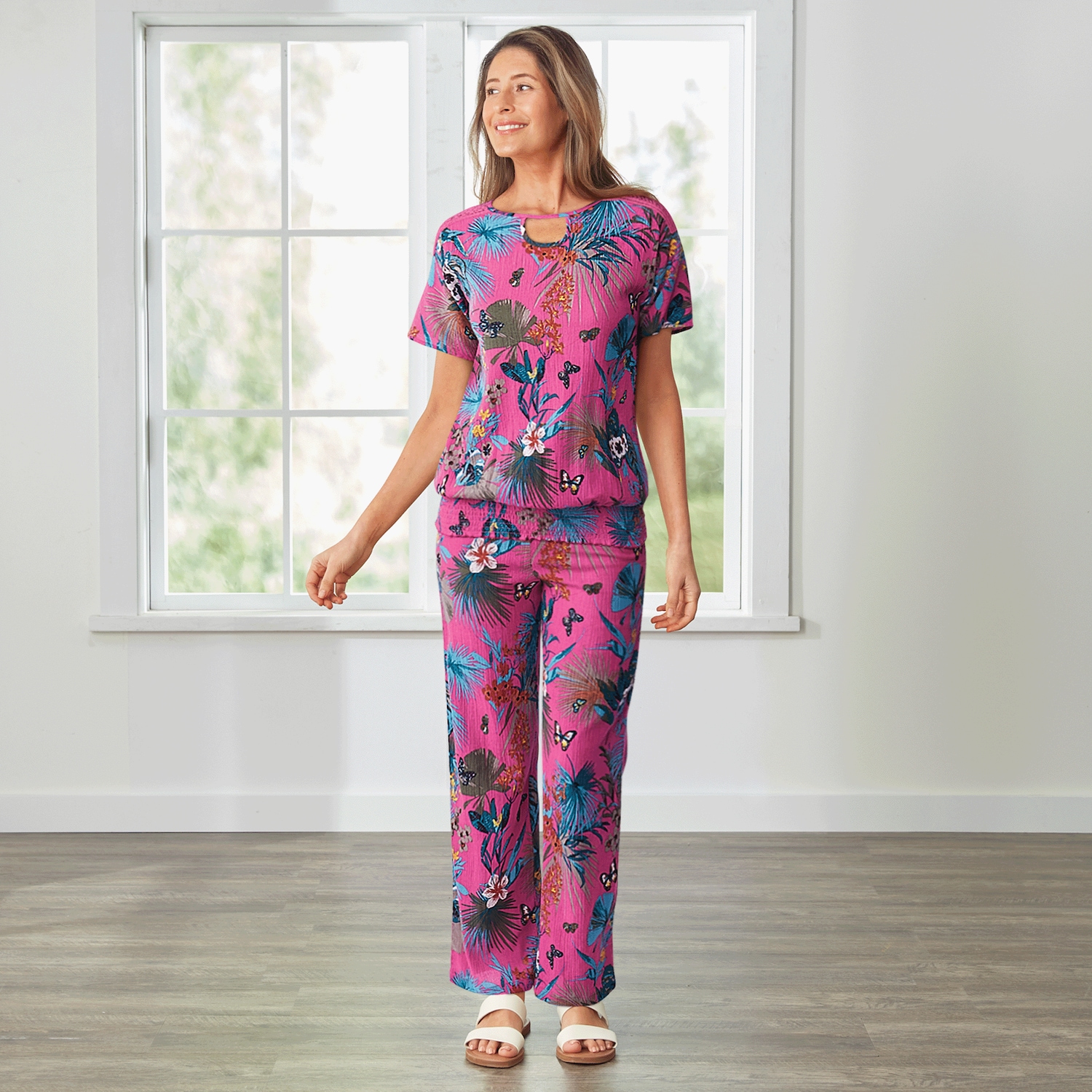 Smocked Detail Top Carol Wright