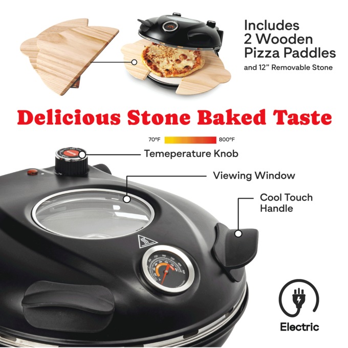 Granitestone Piezano Pizza Oven, Black, large
