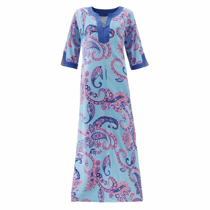 Cora Print Knit Robe, , large