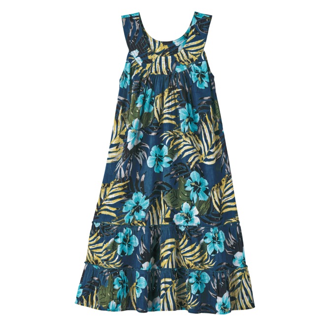 Crinkle Cotton Tiered Dress - Print, , large