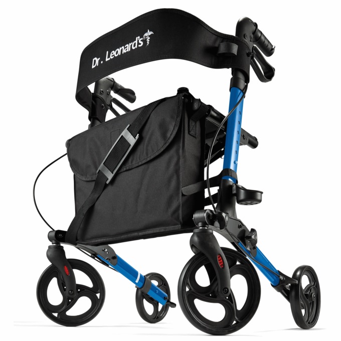 Dr. Leonard's&reg; Foldable Aluminum Rollator, Blue, large