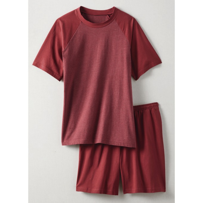 Men's Lounging Short Set, Heathered Wine Wine, large