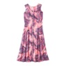 Sleeveless Button-Front Print Dress, Coral Tropics, large
