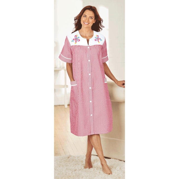 Duster With Embroidered Yoke, , large