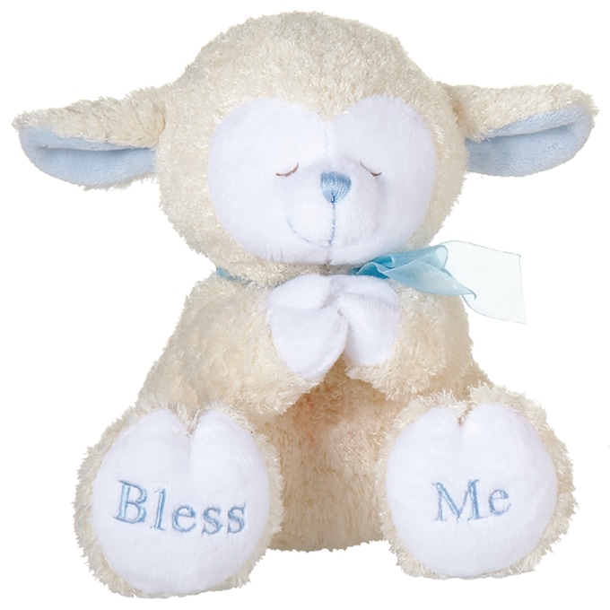 Praying, Singing Lamb, Blue, large