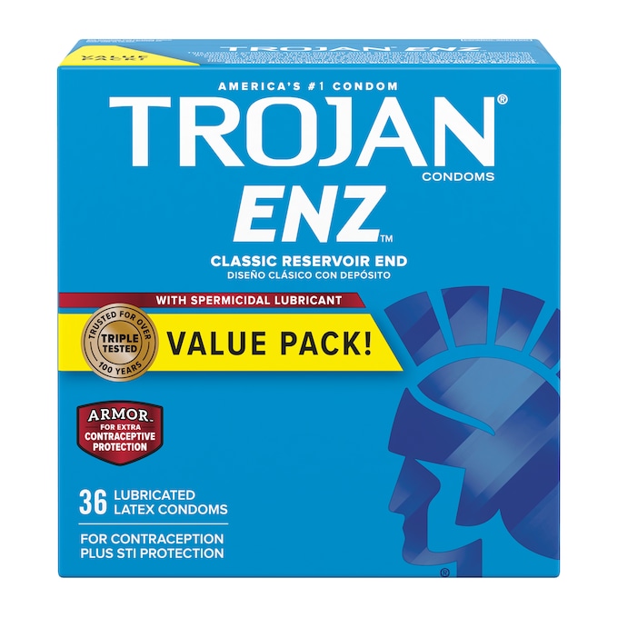 Trojan Enz Condom with Spermicidal Lubricant&mdash;Pack of 36, , large