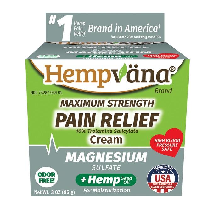Hempvana Magnesium Sulfate Pain Relief Cream, White, large