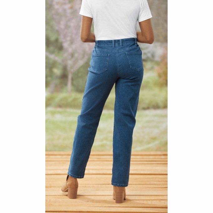 Denim Moves Straight Leg Jean, , large