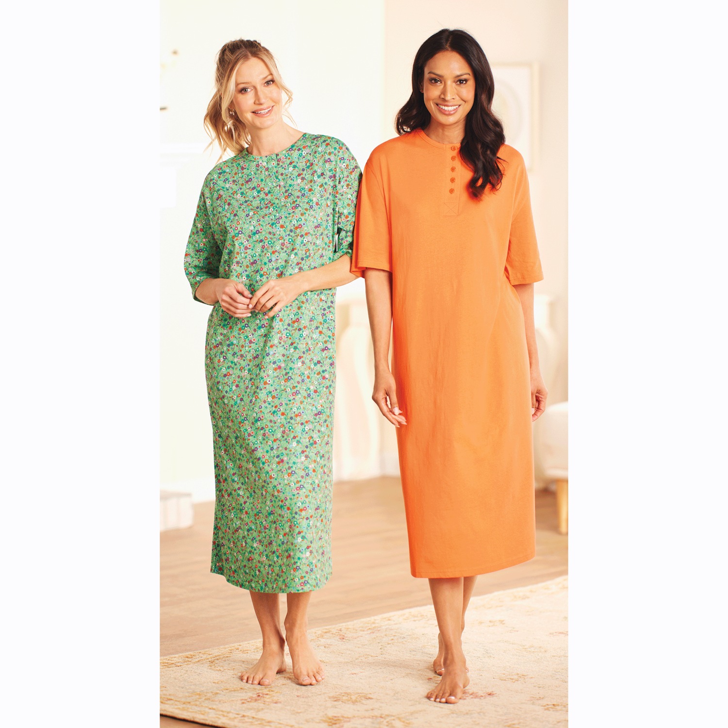 2Pack Comfort Henley Nightshirt Carol Wright