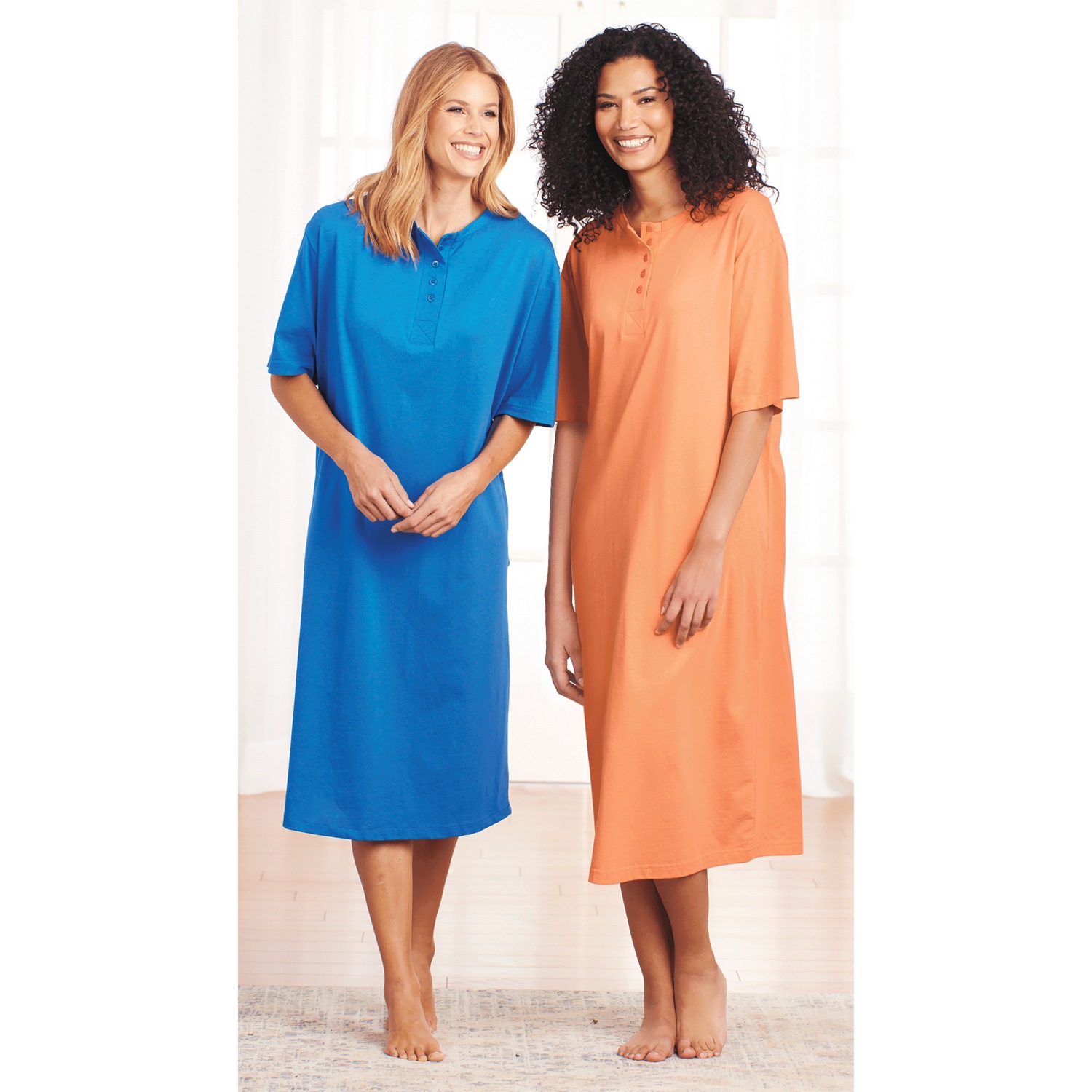2Pack Comfort Henley Nightshirt Carol Wright