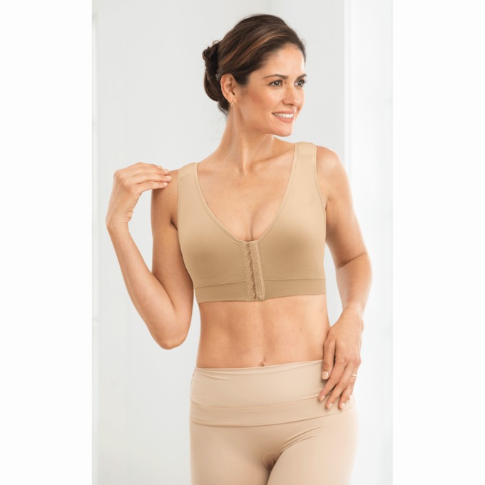 Front-Close Soft-Cup Seamless Bra, , large