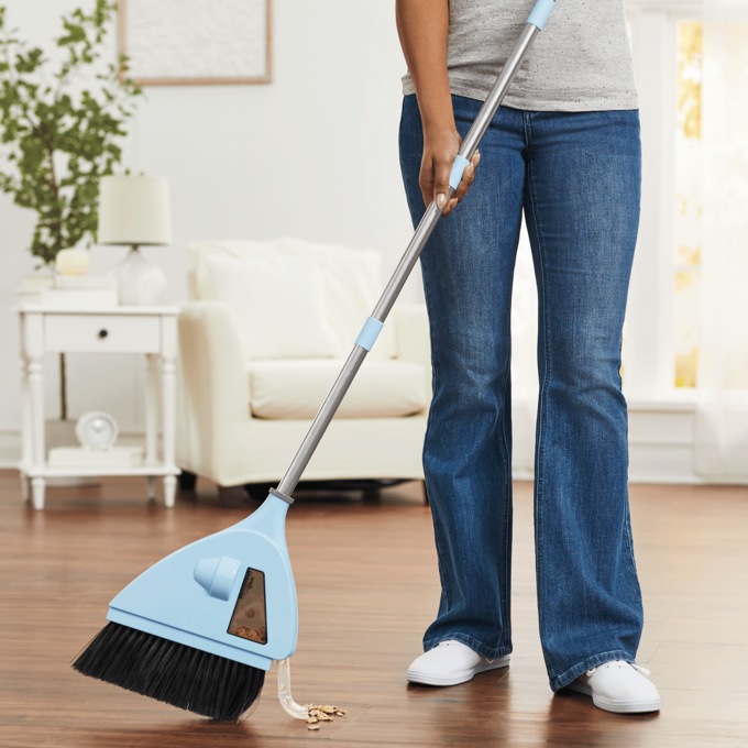 Rechargeable Broom Vacuum, Blue, large