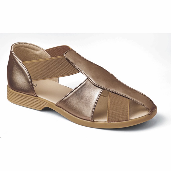 Metallic Stretch Sandal, Bronze, large