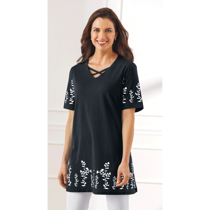 Crossover Neck Tunic, , large