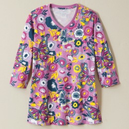 V-Neck 3/4-Sleeve Tee, , large