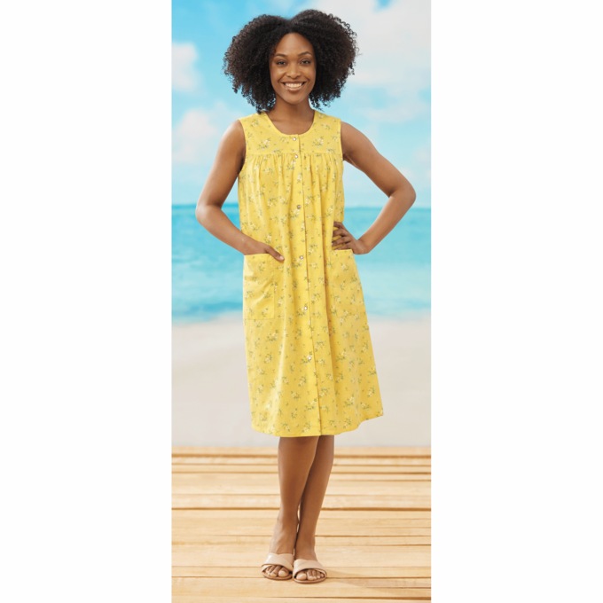 Sleeveless Woven Shift Dress, , large