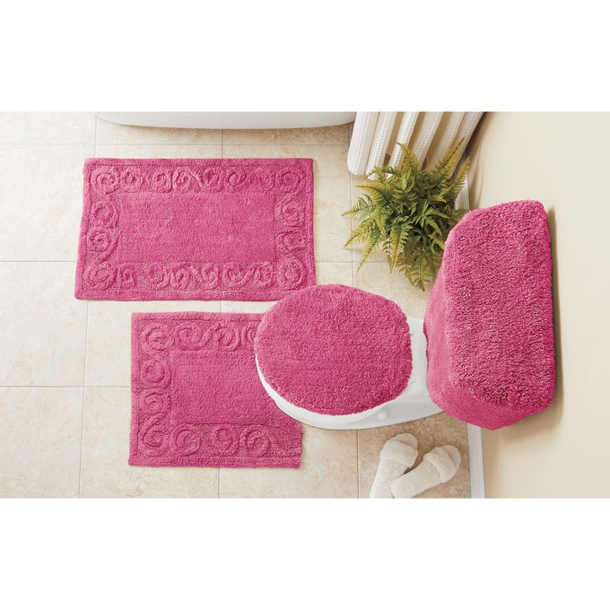 Color Connection 5-Piece Cotton Bath Rug & Toilet Cover Set, , large