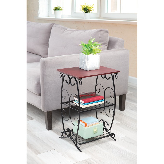 3-Tier Scroll Shelf Table, , large