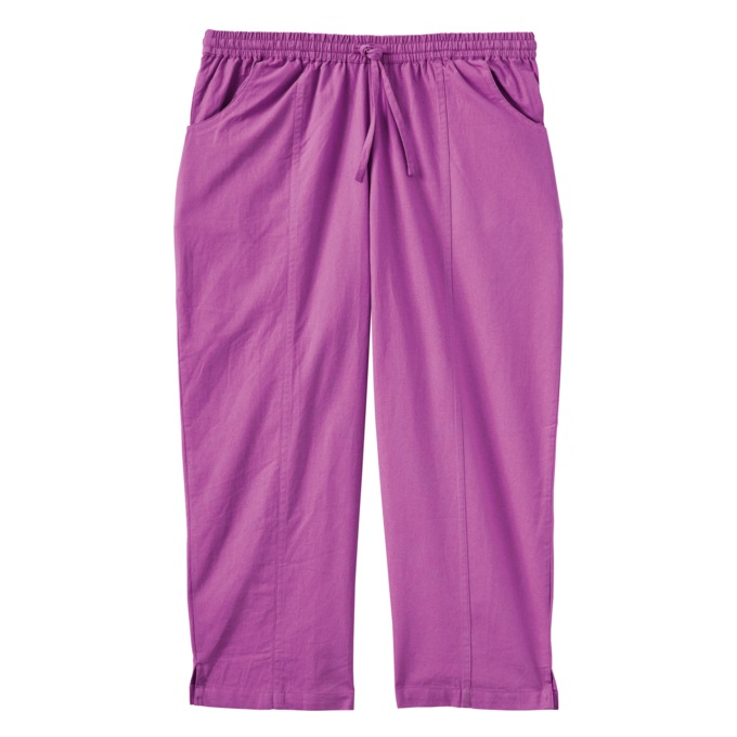 Drawstring Cotton Capris, Purple Orchid, large