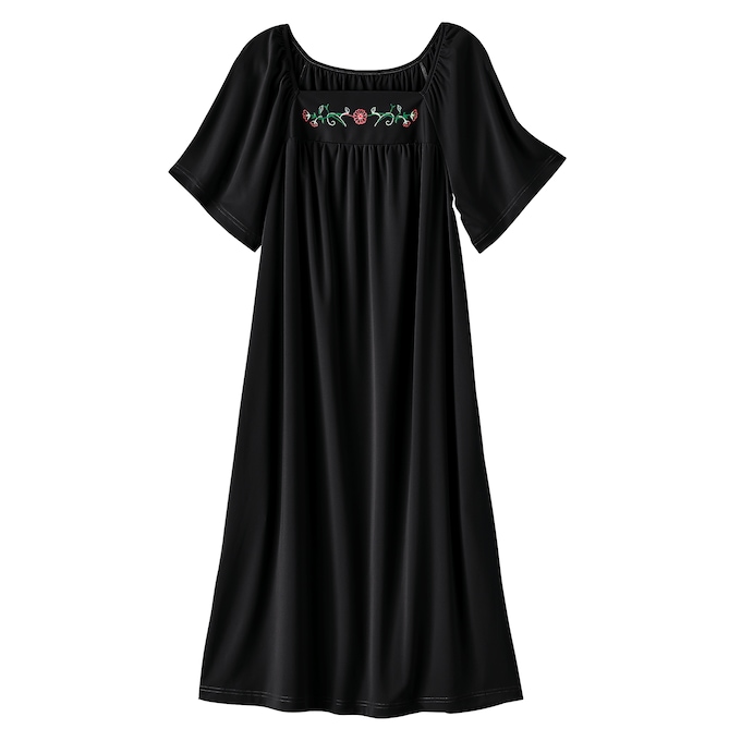 Embroidered Solid Waltz Lounger, , large