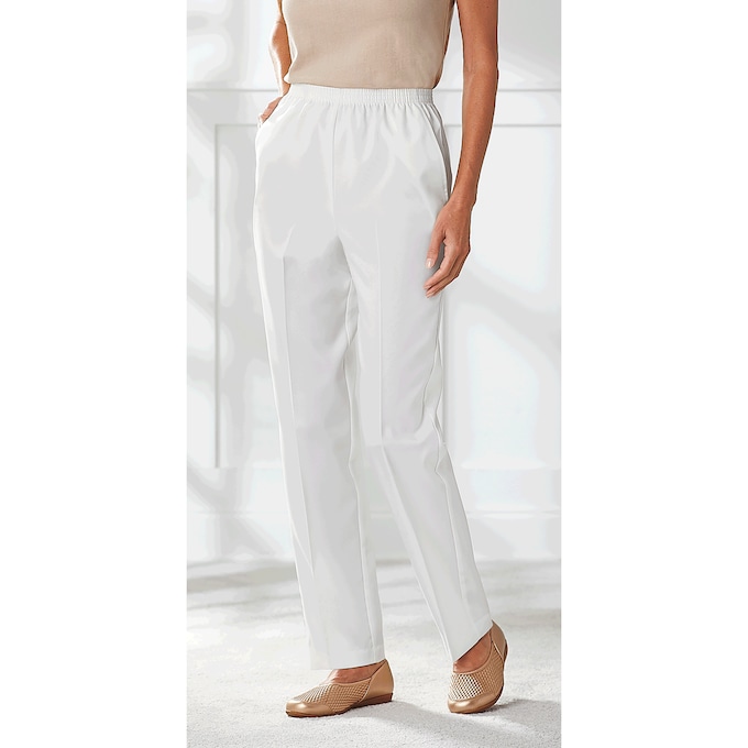 Wrinkle-Resistant Pants, White, large