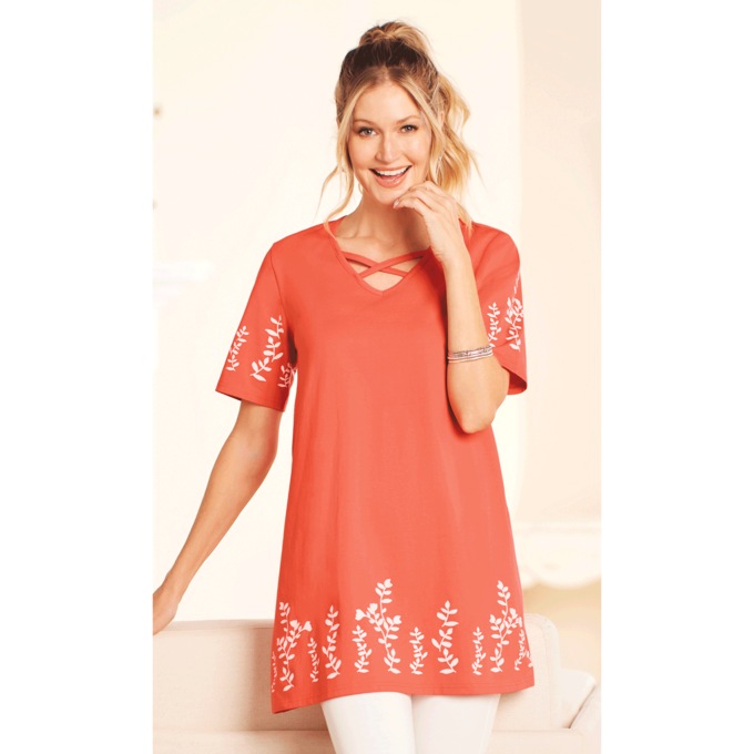 Crossover Neck Tunic, , large