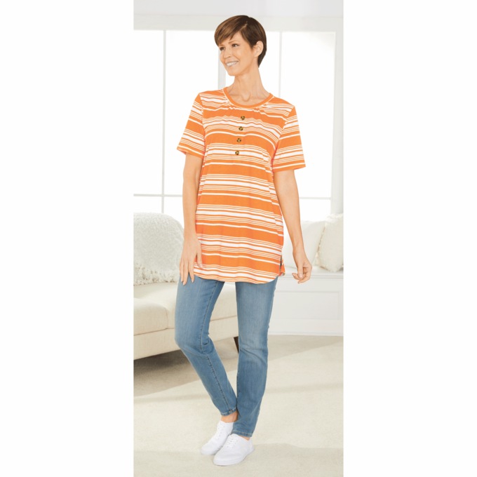 Knit Button Top, , large