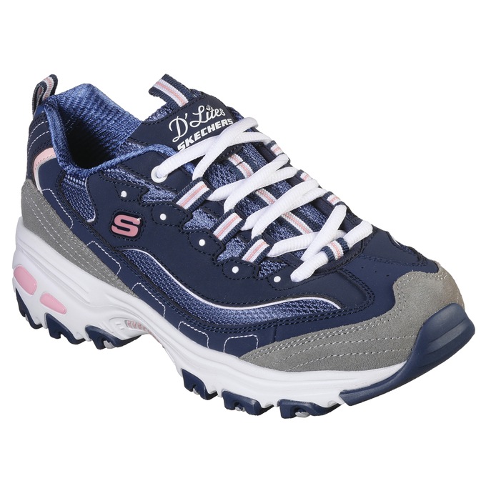 Skechers D'Lites Me Time Sneaker, Navy Blue, large