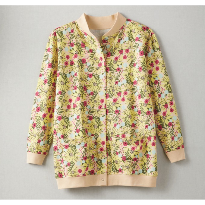 Snap Front Cardigan Print