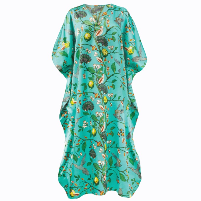 Long Satin Caftan, , large