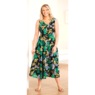 Sleeveless Button-Front Print Dress, Jade Floral, large