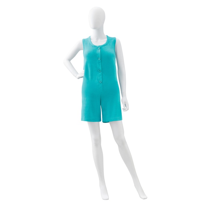 Button-Front Terry Romper, , large