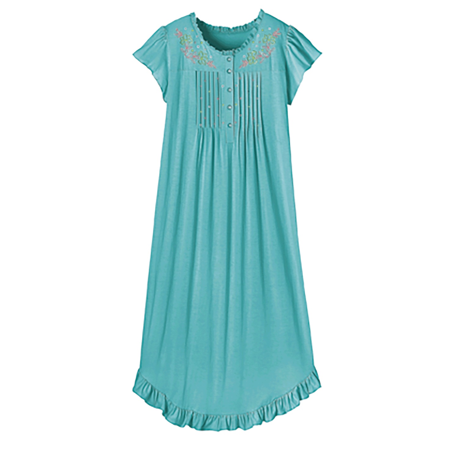 Knit Gown With Embroidery Carol Wright