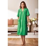 Short-Sleeve Snap-Front Duster with Pockets, , large