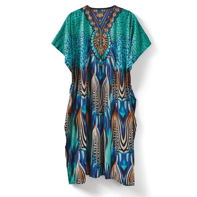 Long Satin Caftan, , large