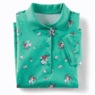 Knit Polo Top, Green Tonal Floral, large