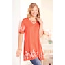 Crossover Neck Tunic, Coral Splash, large