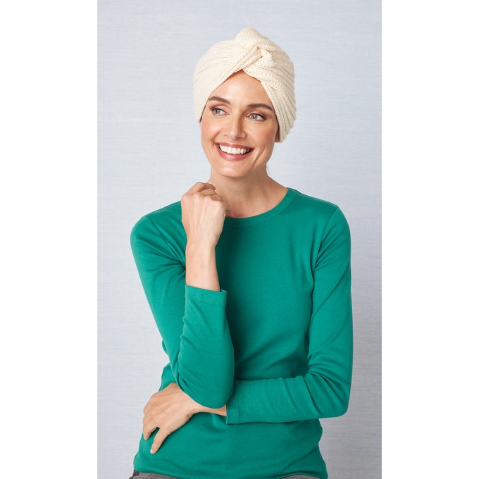 Sweater Turban, Ivory, large