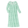 Flannel Cotton Nightgown with Lace Trim, , large