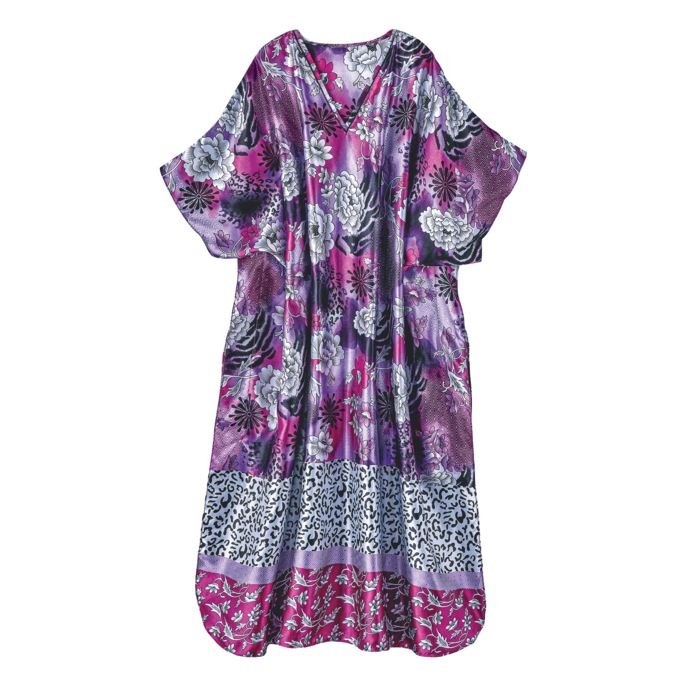 Long Satin Caftan, , large