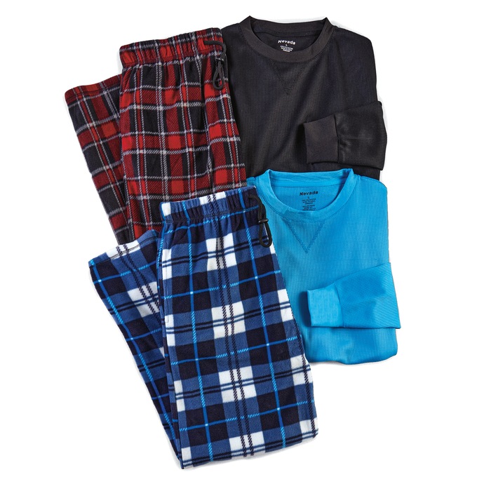 Men's 4-Pc. Fleece PJ Set, , large