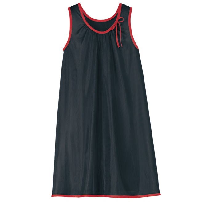 2-Pack Sleeveless Tricot Nightgowns, Black Rosette, large