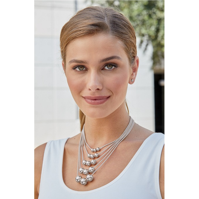 Multi-Strand Ball Necklace and Earring Set, , large