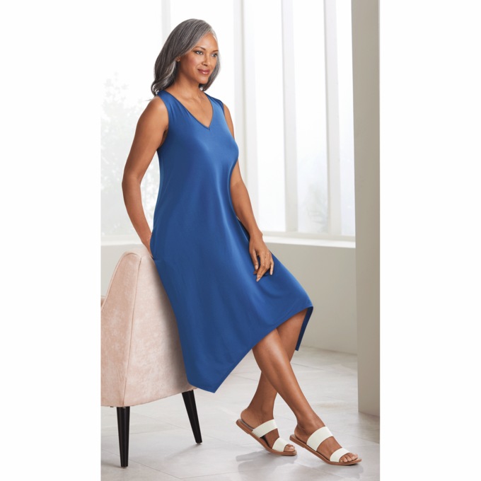 Handkerchief Hem Lounging Dress, , large