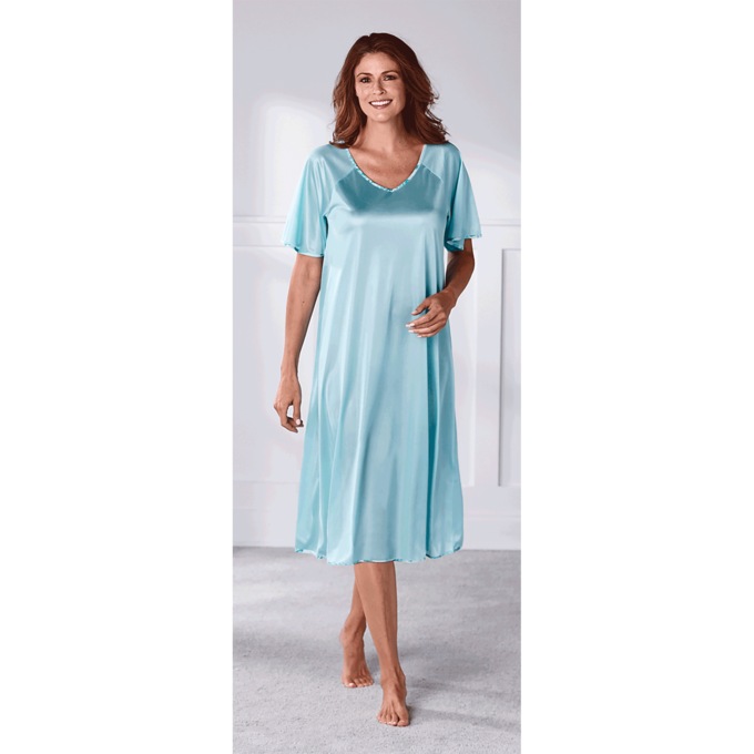 2-Pack Silky Tricot Nightgowns, Seaglass Seaglass Floral, large