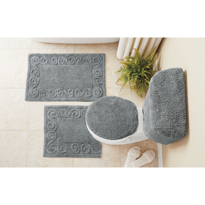 Color Connection 5-Piece Cotton Bath Rug & Toilet Cover Set, , large