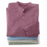 Marled Knit Henley Pullover, , large